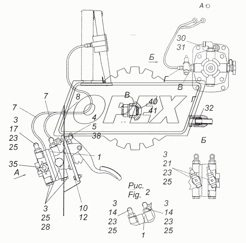 6520-3500014 Установка двухсекционного тормозного крана